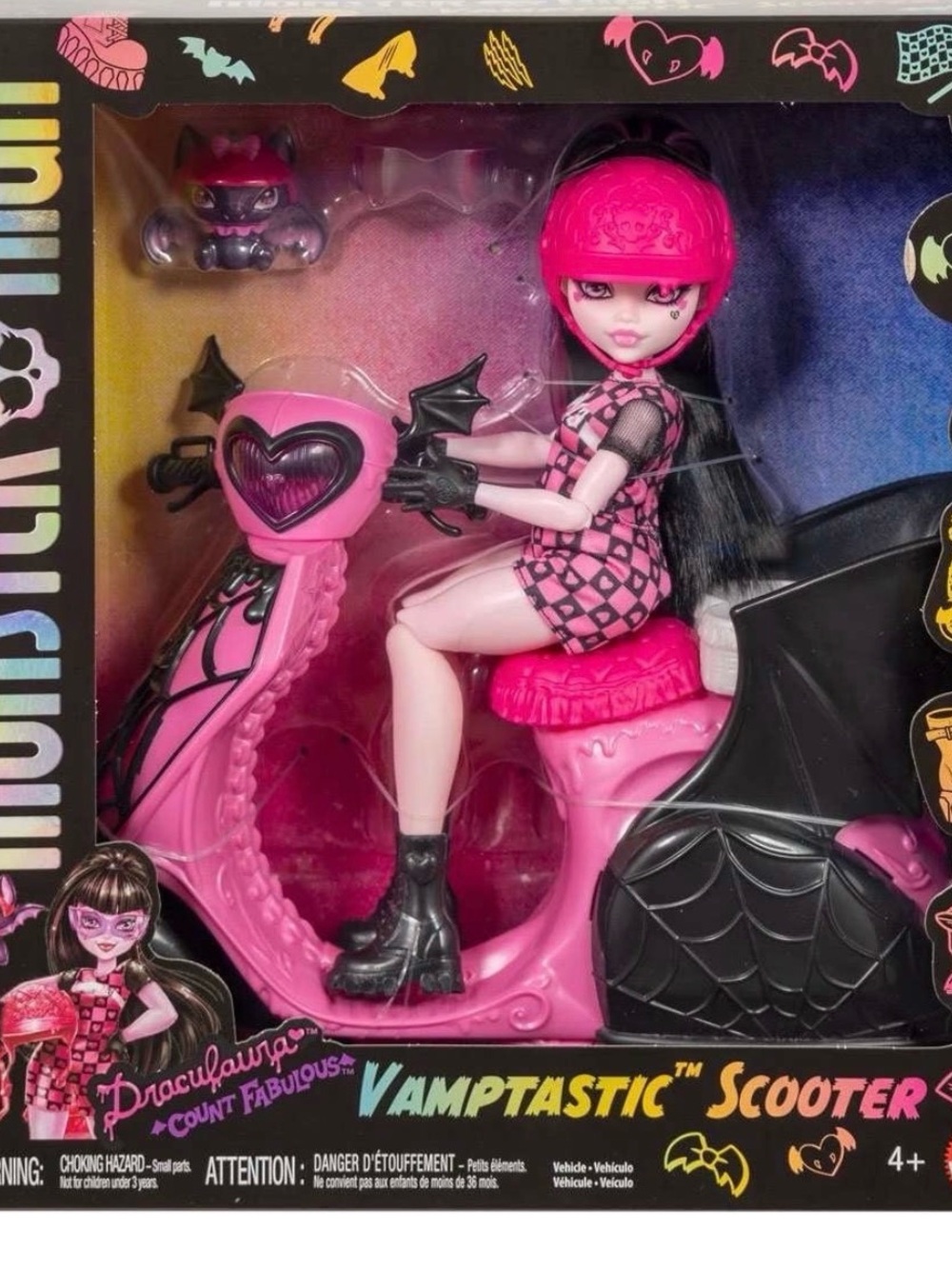 monster high Vamptastic Scooter Doll in Pink and Black